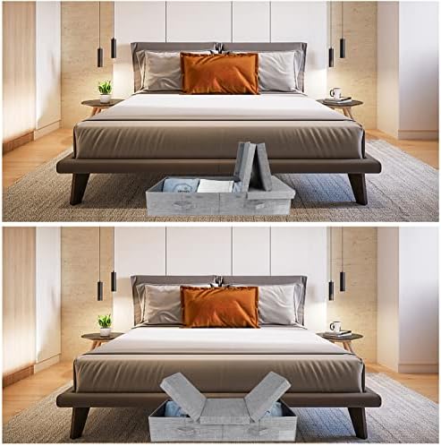 DAYARD Underbed Storage Container Bins with Lids, Under Bed Storage Organizer with Sturdy Handles Sidewalls Bottom, Foldable Clothes Bag (Set of 2) Large, Grey - Image 4