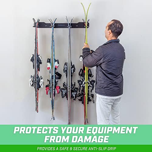 GoSports Wall Mounted Ski and Snowboard Storage Rack - 2 or 8 Ski Sizes - Image 3