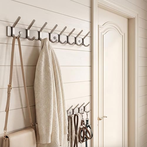 WEBI Heavy Duty 24 Inch SUS 304 Coat Bath Towel Hook Hanger Rail Bar with 8 Hooks,Brushed Finish,for Bedroom,Foyers,Hallways Home Office Storage Organization, C-CBG08 - Image 2