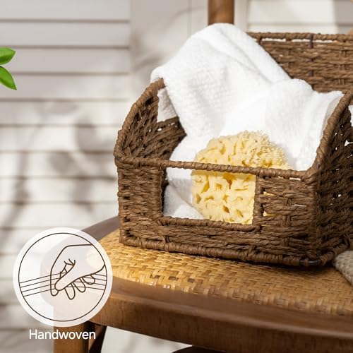 StorageWorks Pantry Storage Baskets, Shelf Baskets, Brown Baskets, 3-Pack - Image 4