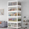 BROVIEW 150Gal Stackable Storage Bins with Lids Foldable Boxes,White,5Pack by BROVIEW-EnjoytheArtofLife