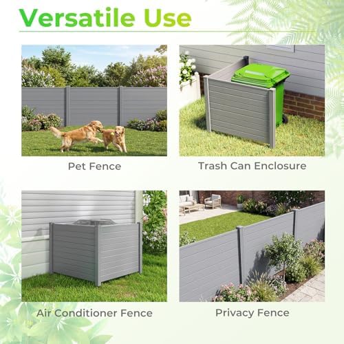 GIANTEX No-Dig Air Conditioner Fence, 2 Panels, 48''W x 36''H, Gray - Image 6
