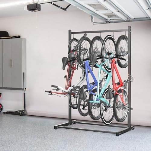 TORACK Freestanding Hanging Bike Stand, 5 Bikes Vertical Bike Storage - Image 2