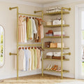 ONBRILL L2 Wall Mounted Closet System, Industrial Pipe Clothing Rack, Gold by ONBRILL