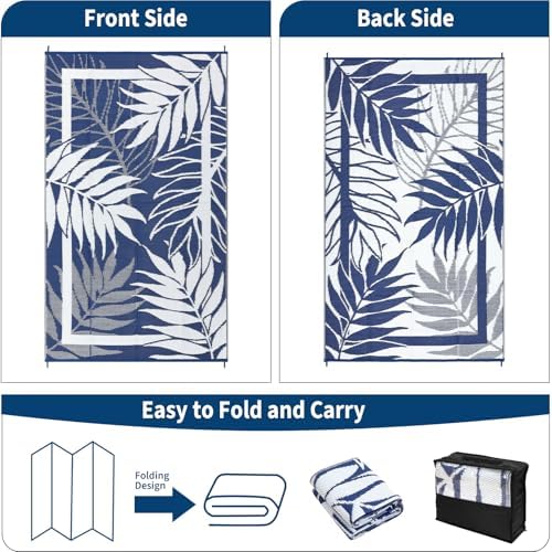 GAOMON Outdoor Rug 9x18 ft Waterproof Reversible Patio Rug - Image 5