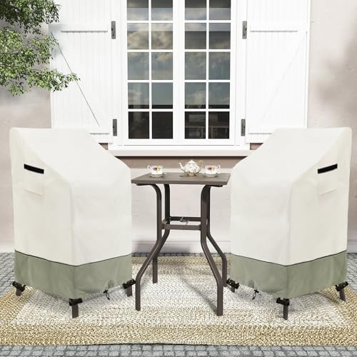 Adirondack Chair Cover 2 Pack, Heavy Duty Waterproof Outdoor Patio Chair Cover (30 W x 32 D x 46 H inches) Beige - Image 6
