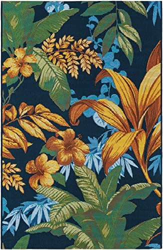 Unique Loom Outdoor Botanical Collection Area Rug - Calypso (3' 3" x 5' 3" Rectangle, Multi/ Light Blue) - Image 2