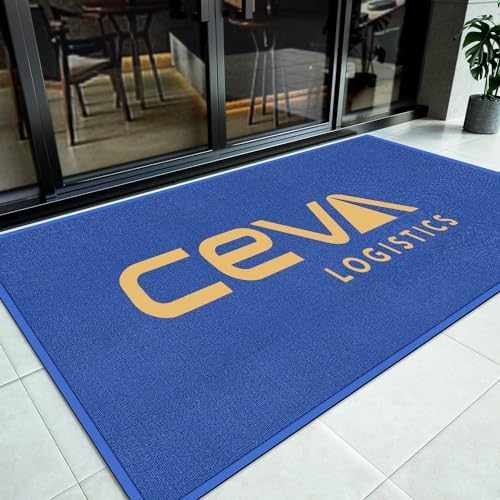 Personalized Commercial Rugs for Business, 4x8FT Anti-Slip Rubber Backing Mats Entryway Logo Text Customizable Welcome Carpets Indoor Outdoor Area Washable Floor Doormats by Custom