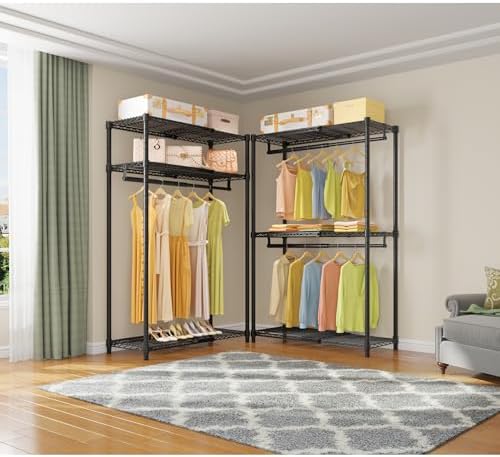 VIPEK X1 Expandable Clothes Rack Heavy Duty Adjustable Closet System Black - Image 6