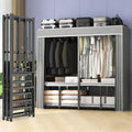 95% Assembled Heavy Duty Garmen Clothes Rack, 59" Lx68 H Freestanding Flodable Strong Portable Clothing Rracks with Cover,Black by Caulitar