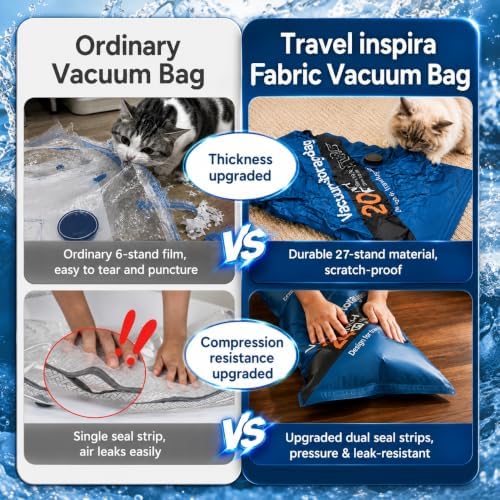 Vacuum Seal Storage Bags Tear- and Water-Resistant for Clothing, Travel - Image 2
