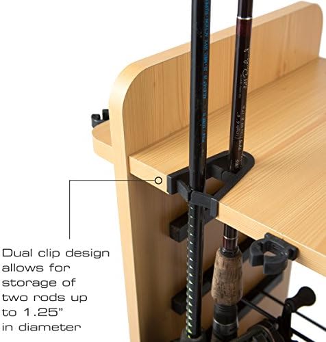 Rush Creek Creations Fishing Rod Holder for 14 Saltwater/Freshwater Rods, Fishing Pole Holder w/ up to 4 Fishing Gear Tackle Box Storage for Garage Organization/Boat Storage for Fishing Accessories - Image 3
