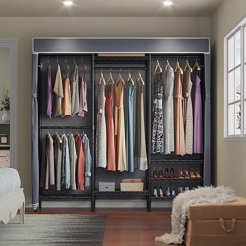 VIPEK Cover ONLY Fit for V5/ V10/ S3/ V6E/ V3C/ V5L/ V10i/ S3i/ V5L i1 Garment Rack, Dustproof Oxford Fabric Clothing Rack Cover with Zipper, 70.1" L X 17.3" W X 74.8" H, Grey - Image 3