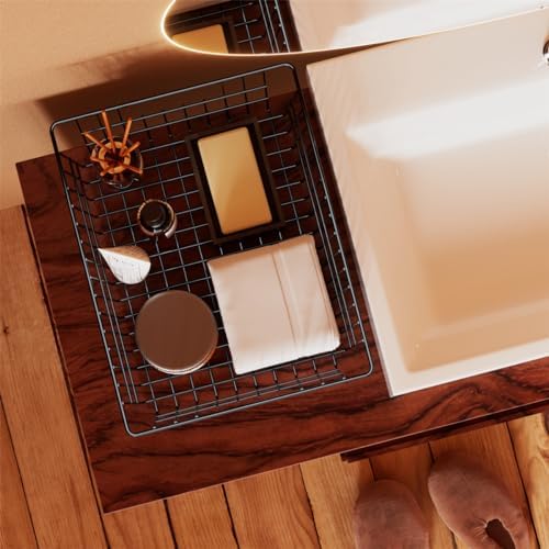 SANNO Black Wire Baskets Freezer Bin Organizer for Home, Bathroom, Closet Organization, set of 8, 15.7inch - Image 7