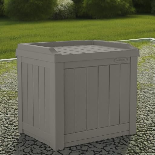Suncast Outdoor Storage Box - 22 Gallon Stone Gray Resin Outdoor Deck Box with Seat, Weatherproof Patio Storage Bin Container for Keeping Cushions, Tools, & Towels for Pool, Yard, & Garden - Image 5