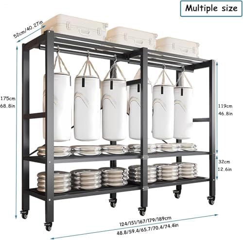 49.1in Heavy Duty Portable Closet with Black Cover - Image 2