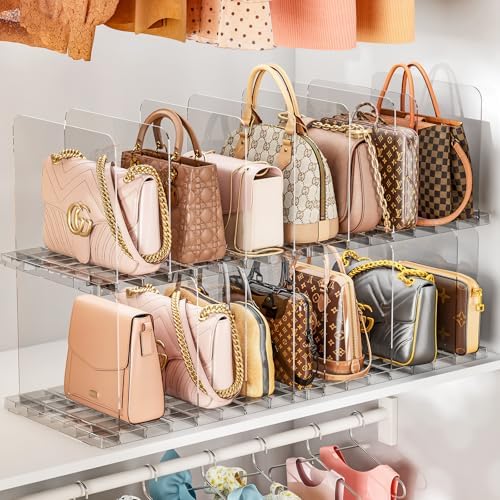 HOYOJA 6 Pack Clear Bag Purse Organizer for Closet Shelf, Handbag Organizer - Image 7