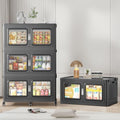 BROVIEW 880 Qt/220 Gal Stackable Storage Bins with Lids, 4 Pack, Black by BROVIEW-EnjoytheArtofLife