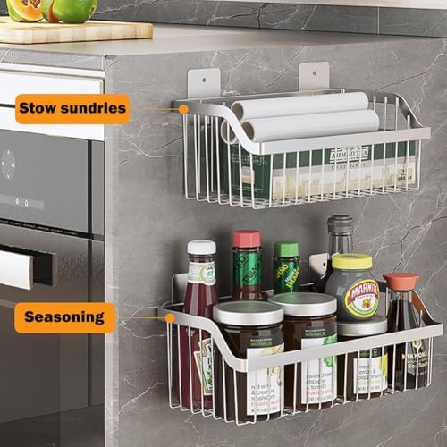 2 Set Fruit Basket for Kitchen, Pantry Kitchen Organizers and Storage, SUS304 Stainless Steel Wire Wall Basket, Onion Potato Vegetable Storage for Countertop Floor Cabinet Shelf - Image 4
