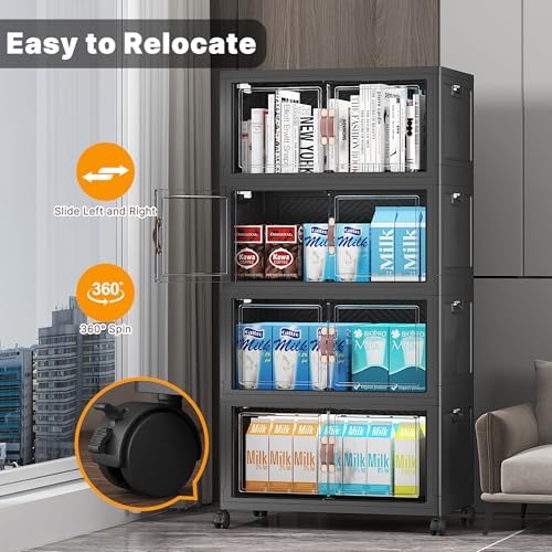 UAMFURI Stackable Storage Bins, 220QT Collapsible Drawers with 1 Lid - Image 5