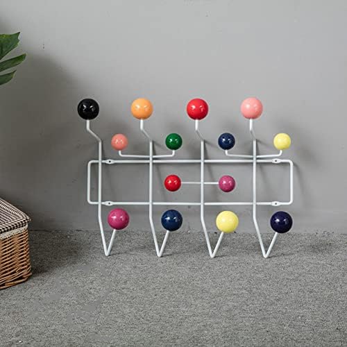 Classic Mid Century Hang it All Coat Rack, Modern Wall Mounted Hooks with Painted Solid Wooden Balls(Multi Colors Available) (Multicolor) - Image 3