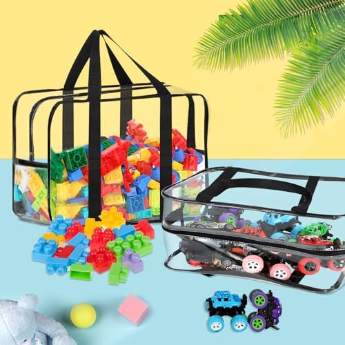 6 Pcs XXL Toy Storage Bags with Labels Reusable Clear Toy Organizer - Image 4
