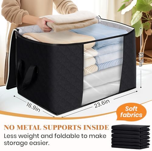 Fab totes 90L Clothes Storage, Foldable Thick Fabric Blanket Storage Bags - Image 2
