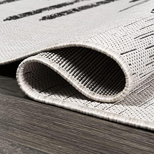 JONATHAN Y Stripe Geometric Indoor Outdoor Runner Rug 2X10 Ivory/Black, Zolak Berber for Backyard, Patio, Porch, Easy-Cleaning, High Traffic, Pet-Friendly, Non-Shedding (SMB124D-210) - Image 6