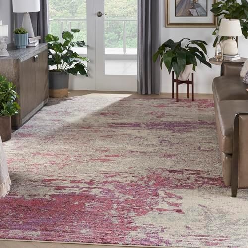 Nourison Home Celestial Modern Abstract Ivory/Pink 10' x 14' Area Rug, Easy Cleaning, Non Shedding, Bed Room, Living Room, Dining Room, Kitchen (10x14) - Image 5