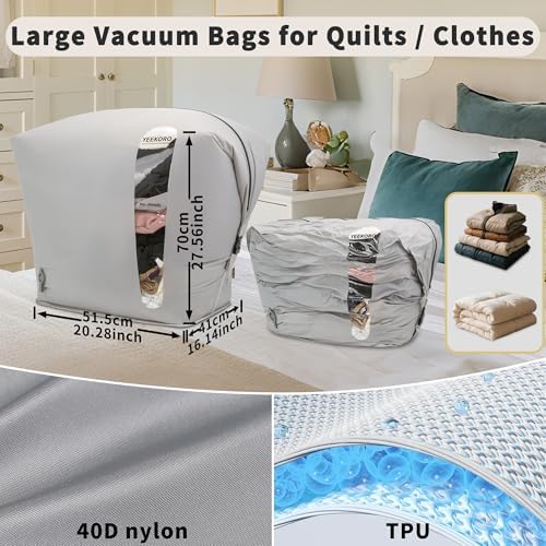Vacuum Storage Bags for Home, Large Reusable Compression Bags - Image 2