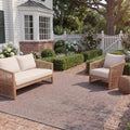 SAFAVIEH Courtyard Collection 8' x 10' Beige / Rust CY8196 Indoor/ Outdoor Waterproof Easy Cleaning Patio Backyard Mudroom Area Rug by Unknown