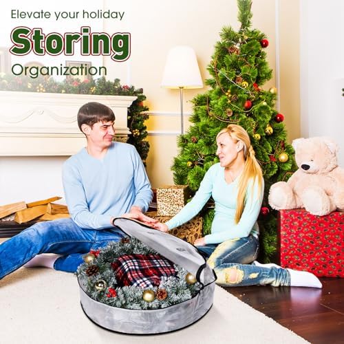 Simgoing 5 Pack Christmas Storage Bags, 9 Ft Christmas Tree Large Bag, 24" Wreath Containers and 25" Garland Packing Tote Moving Bags with Handle Zipper for Artificial Xmas Tree Wreath Garland - Image 3