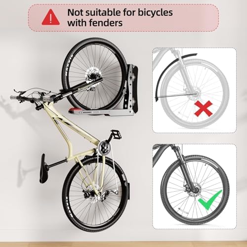Urban Deco Swivel Bike Wall Mount,Adjustable Bike Hanger,Space Saving Bike Rack Garage,Easy to Load and Unload Bike Rack Wall Mount Can Hold Up to 77 lbs (1) - Image 5