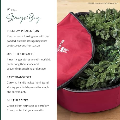 Balsam Hill Wreath Storage Bag - Premium Red Christmas Wreath Protection in Multiple Sizes for Seasonal Storage and Shape Preservation, Small - Image 2