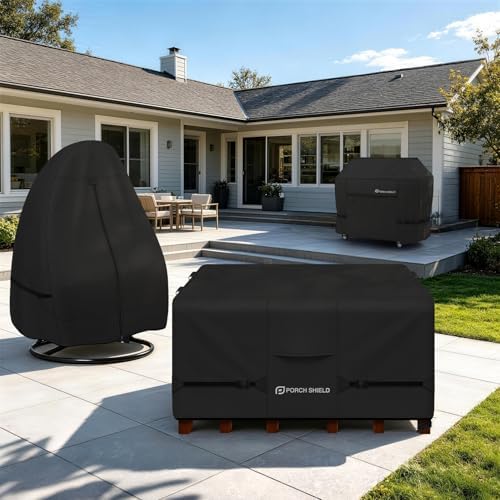 Porch Shield Waterproof Square Patio Table Cover 102 x 102 inch, Black - Image 6
