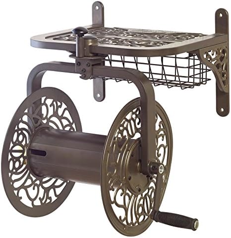 Liberty Garden 714 Decorative Cast Aluminum Navigator Rotating Garden Hose Reel, Holds 125-Feet of 5/8-Inch Hose - Bronze by LibertyGardenProducts