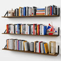 Forbena 48 Inch Floating Shelves for Wall Long Set of 3, Large Wooden Wall Bookshelf for Bedroom Books, Rustic Wood Hanging Bookshelves for Living Room Laundry Closet Kitchen Storage (Dark Brown) by Forbena