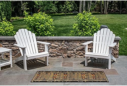 Liora Manne Marina Low Profile Durable Indoor/Outdoor Woven Rug- Tribal Stripe Black 1'11" x 4'11" - Image 4
