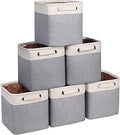 Cube Storage Bins 10.5” x 10.5 x 11” Cloth Baskets for Storage with Handles Storage bins for Shelf, Closet, Office Organizer, Set of 6 by Kntiwiwo