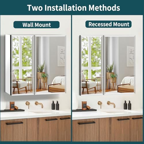 Movo Recessed or Surface Mount Medicine Cabinet - Image 6