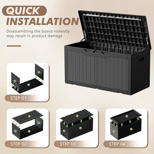 Devoko 100 Gallon Deck Box Waterproof Outdoor Storage Box with Cushion - Image 4