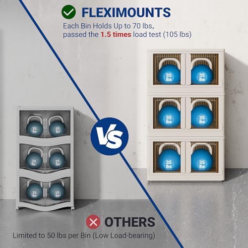 FLEXIMOUNTS 304 QT Stackable Plastic Storage Bins With Lids, Milky White - Image 3