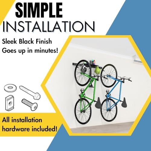 Koova Wall Mount Bike Rack | Steel Bike Mount | Adjustable Hangers | Easy Mount | USA Made - Image 4