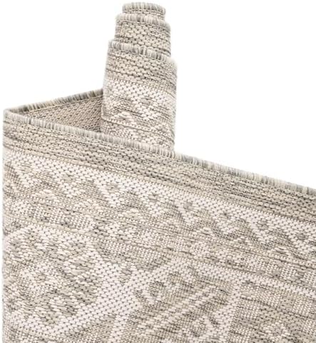 Rugs.com - Outdoor Aztec Rug – 12 Ft Runner Light Gray Indoor/Outdoor Rug – Weather Resistant Flatweave for Patios, Decks, and Porches - Image 7