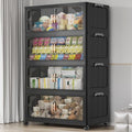 BROVIEW V60 560QT Plastic Stackable Storage Bins with Lid, 4Pack Black by BROVIEW-EnjoytheArtofLife