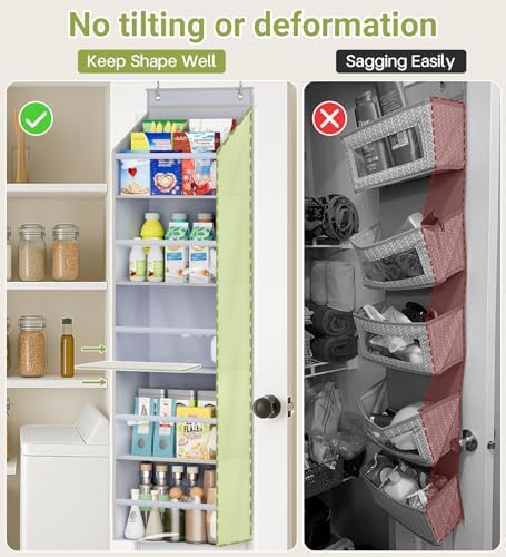 AOODA 4 Pack Over the Door Organizer, Large Capacity Closet Door Hanging Organizer, Clear Deep Pockets Baby Organizer Storage for Nursery, Bathroom, Bedroom, Pantry, Diapers (Grey) - Image 3
