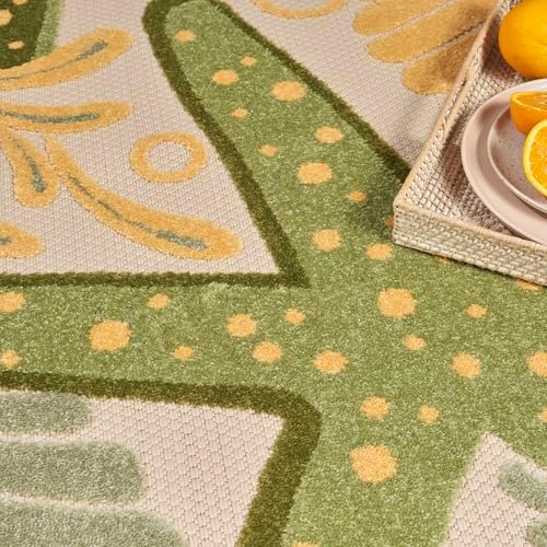 Nourison Home Aloha Indoor/Outdoor Green Yellow 10' x 14' Area Rug, Easy Cleaning, Non Shedding, Bed Room, Living Room, Dining Room, Backyard, Patio, Deck (10x14) - Image 6