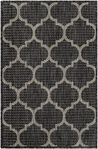 Unique Loom Outdoor Trellis Collection Area Rug - Trellis (Rectangular 2' 0" x 3' 1", Black/ Ivory) - Image 3