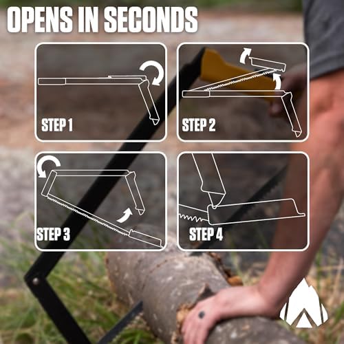 AGAWA - BOREAL21 Tripper Kit - Includes 21" Folding Saw, Nylon Carrying Case, 21" All-Purpose & 21" Aggressive Blade - For Camping, Hiking & Survival Gear (Black Frame/Yellow Handle) - Image 5