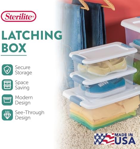 Sterilite Latching Box with Lids for Home and Office, 6 Quart, 36-Pack - Image 2